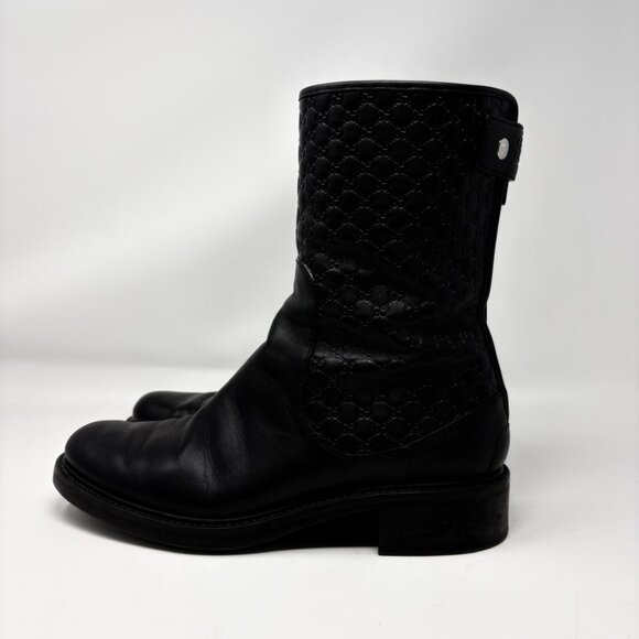 Gucci Microguccissima Leather Ankle Boots Black Size 37.5 / 7.5 - Picture 7 of 13